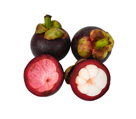 Wall Mural - Mangosteen, famous fruit in Thailand on a transparen png.