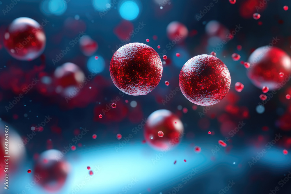 Illustration of cancer metastasis spreading cells through the ...