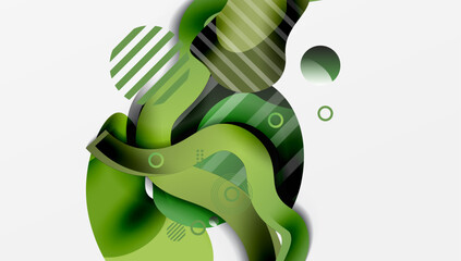 Poster - Abstract background - Lines circles and liquid shapes