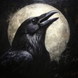 © KerXing - Majestic Raven Under the Full Moon: A Stunning Exploration of Nature's Mystique