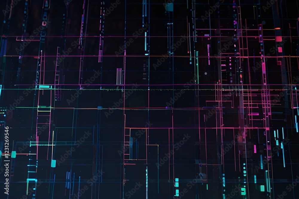 Abstract Digital Data Technology Grid Fx Background Loop/ 4k animation ...