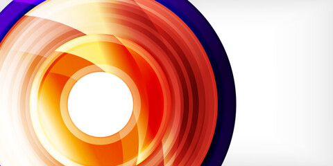 Poster - Bright colorful circles with light effects. Abstract background