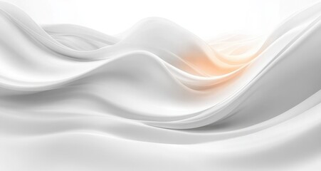 Poster - Minimalist Abstract White Flowing Curves Light Design
