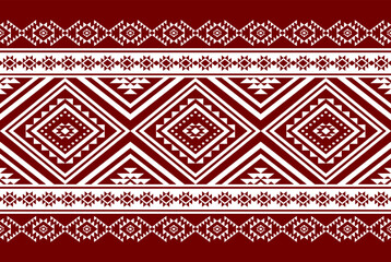 Geometric ethnic oriental seamless pattern traditional Design for background,carpet,wallpaper.clothing,wrapping,Batik fabric,Vector illustration.embroidery style - Sadu, sadou, sadow or sado