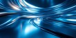 © 3dimensi2000 - Futuristic curved and wavey lines, 3D, reflective, blue and silver, pattern, 32K, Unreal Engine 5 rendering, cinematic lighting, blue neon glow, high contrast, ultra-modern aesthetic.