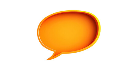 Poster - Orange speech bubble communicating a message on transparent background