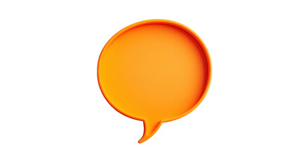 Poster - Vibrant orange speech bubble on transparent background