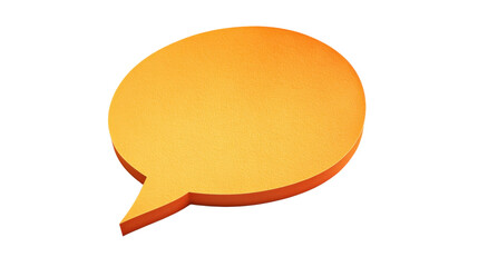 Poster - Orange speech bubble floating on transparent background representing communication