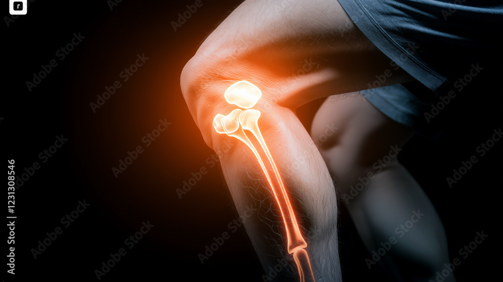 Anatomical Illustration of a Human Knee Joint Highlighting Ligaments ...
