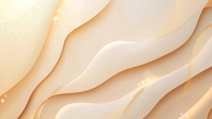 Poster - A soothing beige background beautifully blends soft waves and gradients, inviting a sense of tranquility and elegance. Ideal for artistic inspiration or digital design