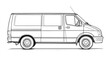 © LookChin AI - Outline drawing of a passenger van or minibus for kids coloring and learning activity