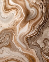 Aufkleber - A blend of light cream swirling into rich beige tones marble swirl gradient background
