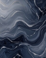 Aufkleber - A cool gray shifting into deep navy with subtle hints of silver marble swirl gradient background