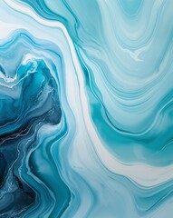 Aufkleber - A gentle mix of icy blue fading into soft aqua marble swirl gradient background