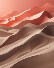 Aufkleber - A light coral blending into sandy taupe wavy sand dunes gradient background
