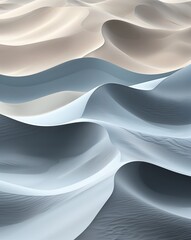 Aufkleber - A pale blue merging into soft grayish beige wavy sand dunes gradient background