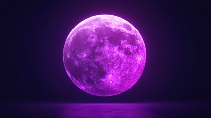 Poster - Ethereal purple moon illuminating a tranquil night sky