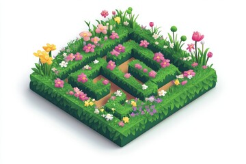 Enchanted Garden Maze - A Colorful Floral Labyrinth