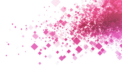 Poster - Pink and white diamonds falling on transparent background