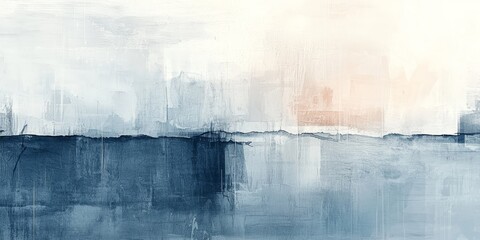 Poster - A serene abstract landscape featuring soft blue tones blending with light hues, evoking tranquility and calmness.