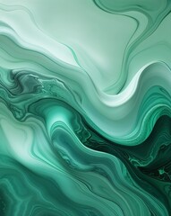 Aufkleber - A transition from light mint green fading into deeper emerald marble swirl gradient background