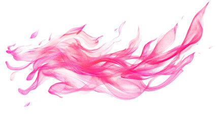 Poster - flowing pink and white abstract flame on transparent background