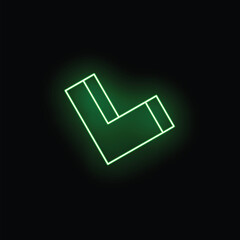 Poster - green neon check mark is glowing on a black background