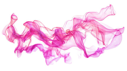 Poster - pink and white transparent flowing fabric on checkered background