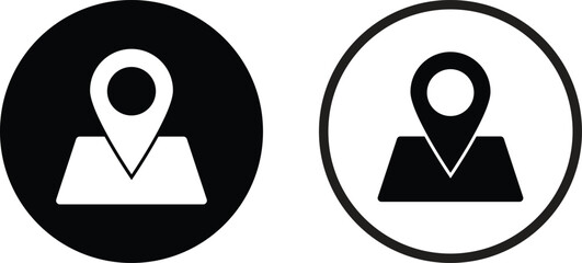 Poster - place holder icon set in two styles . map pointer icon . location pin icon . vector illustration