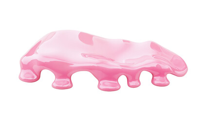 Poster - pink paint splashing and dripping with transparent background
