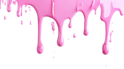Poster - pink paint dripping with transparent background