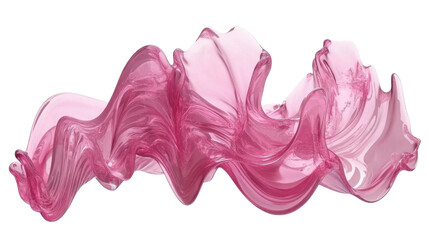 Poster - pink paint splashing, forming a beautiful abstract wave on transparent background