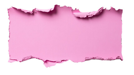 Poster - Pink ripped paper creating a blank space over transparent background