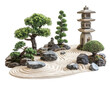 © Alice a. - serene Japanese Zen garden featuring raked sand, bonsai trees, and stone lantern creates peaceful atmosphere for meditation and reflection