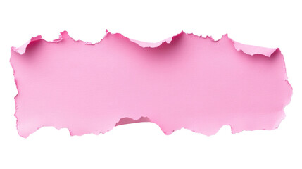 Poster - Pink torn paper with transparent background for messaging and design