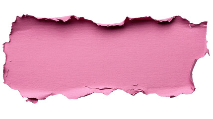 Poster - Pink torn paper piece with transparent background creating copy space
