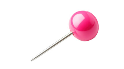 Poster - Pink push pin on transparent background, ready for use