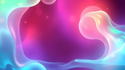 Wall Mural - ethereal waves of color blend seamlessly, creating a dreamy and vibrant scene. soft hues of pink, pu