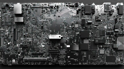 Poster - Close-up of complex circuit board showcasing intricate designs