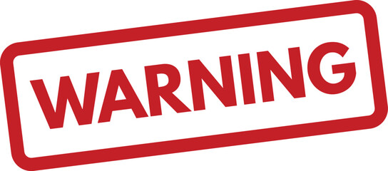 Poster - warning stamp icon isolated on white background . red warning stamp label icon vector