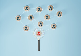 Wall Mural - human resources choosing suitable employee to join work, choosing professional leader competency. hr