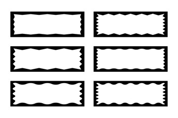 Aufkleber - zigzag edge rectangle frames collection. jagged sticker or stamp set with wavy edge
