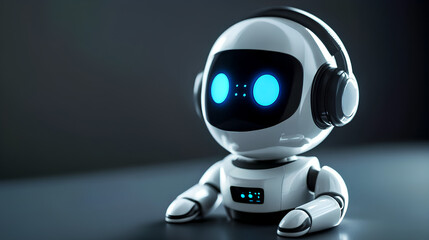 Poster - chatbot conversation assistant. person using online customer service with chatbot to get support. ai