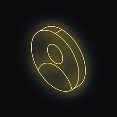 Poster - Glowing neon yellow profile picture icon on dark background representing online identity and social media presence