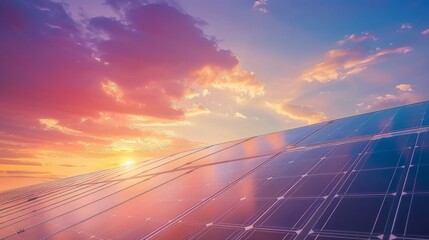 Wall Mural - solar cell in solar farm, alternative energy and sustainable energy, photovoltaic, pure energy renew