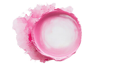 Poster - Pink paint stroke creating a round shape on transparent background