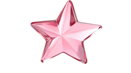 Poster - Shiny pink star with transparent background