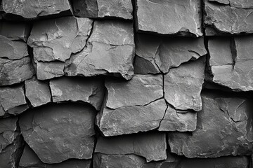 Poster - Black stone wallpaper with rough texture suitable for backgrounds and design projects