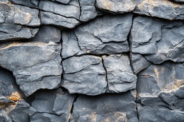 Poster - Close up view of a rock wall showing texture and natural patterns in earthy tones