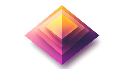 Poster - colorful gradient pyramid abstract design featuring smooth transitions of pink, purple, and yellow h